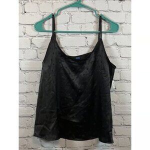 Old Navy Black Satin Camisole Tank Top Sleeveless Adjustable Straps XL